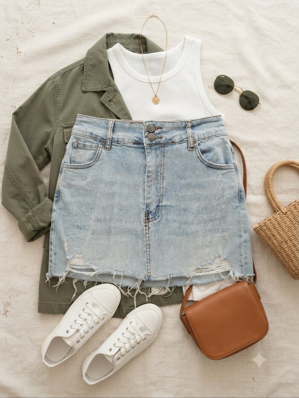 Love Cult Light Wash Stretch Denim Mini Skirt